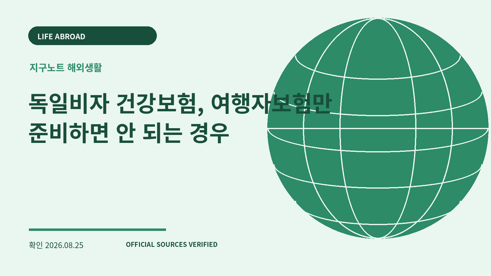 독일비자 건강보험, 여행자보험만 준비하면 안 되는 경우 대표 이미지