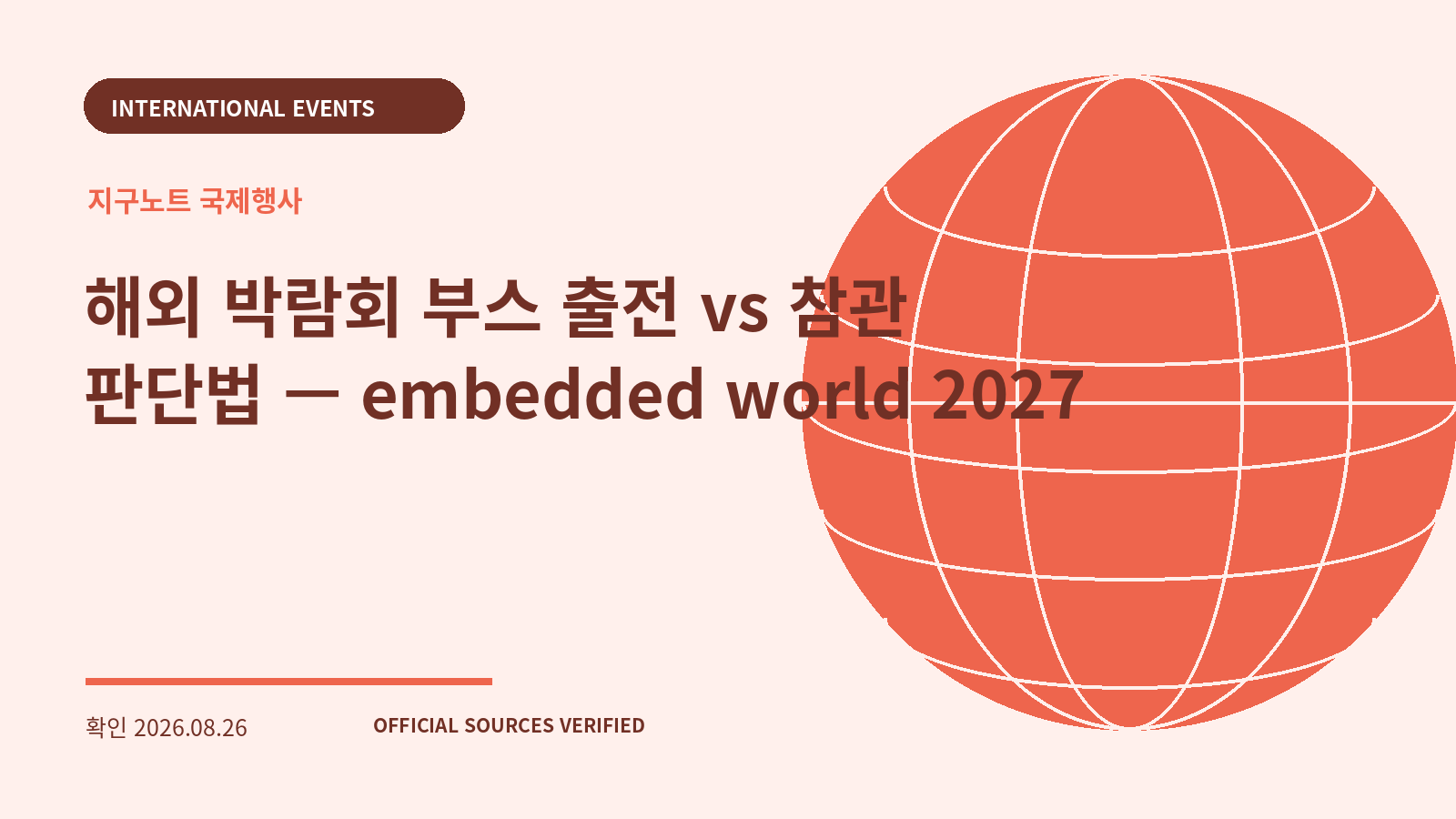 해외 박람회 부스 출전 vs 참관 판단법 — embedded world 2027 대표 이미지