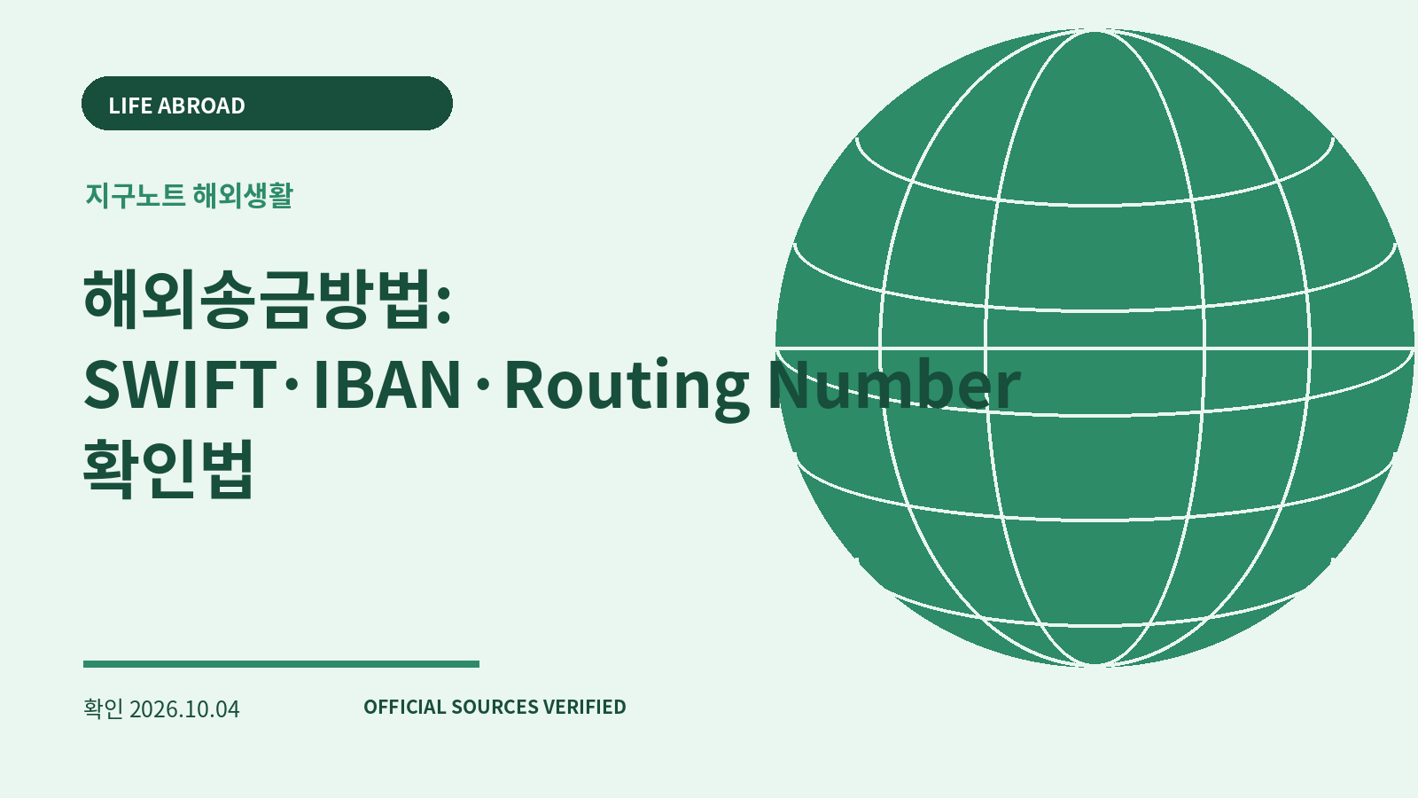 해외송금방법: SWIFT·IBAN·Routing Number 확인법 대표 이미지